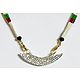Bead Necklace with Zirconia Studded Pendant
