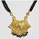 Black Beaded Mangalsutra with Gold Plated Pendant