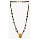 Black Bead and Gold Plated Mangalsutra with Small Round  Pendant