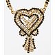 Gold Plated and Faux Zirconia and Black Onyx Studded Mangalsutra with Heart Shaped Pendant
