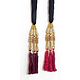 A Pair of Parandi - For Hair Braids with Red and Maroon Tassels
