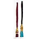 A Pair of Parandi - For Hair Braids with Cyan Blue and Maroon Tassels