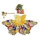 Embroidered Yellow Dress, Crown and Flute for 4 Inches Bal Gopal Idol
