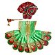 Embroidered Green Dress, Crown and Flute for 3 Inches Bal Gopal Idol