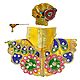 Yellow Dress, Crown and Flute for 2.5 Inches Bal Gopal Idol