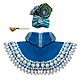 Blue Dress, Crown and Flute for 5 Inches Bal Gopal Idol