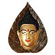 Three Dimensional Embossed Face of Buddha Inside Pipal Leaf