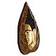 Three Dimensional Embossed Face of Buddha Inside Pipal Leaf