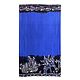 Blue with Black Batik Print Cotton Saree