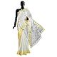 White Tangail Saree with Woven Anchal