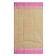 Light Beige Bengal Cotton Saree with Check All-Over and Pink Border