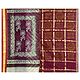 Maroon with White Bengal Tant Saree with Golden Print