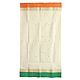 Off-White Tangail Saree with Saffron and Green Border