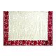 Parsi Embroidered Ivory Color Georgette Brasso Saree with Red Border and Pallu