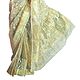 Weaved Golden Design All-Over on White Dhakai Saree with Border and Pallu