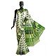 Weaved Black,Green and Golden Design All-Over on White Dhakai Saree with Border and Pallu