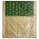 Dark Green Ghicha Silk Sari with Beige Border and Pallu