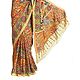 Hand Painted Kalamkari Floral Design All-Over on South Cotton Saree with Peacock Design on Pallu