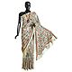 Off-White Art Silk Saree with Gorgeous Kantha Stitch Embroidery All Over 