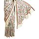 Off-White Art Silk Saree with Gorgeous Kantha Stitch Embroidery All Over 