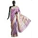 Mauve Pashmina Silk Saree with All-Over Design from Banaras with Brocade Border and Pallu