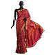 Maroon with Red Patola Silk Saree with All-Over Weaved Design from Gujrat 