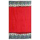 Red Cotton Silk Saree with Block Print Border and Pallu