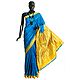 Azure Blue South Silk Saree with Woven Bomkai Design in Yellow Pallu