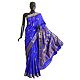 Royal Blue Swarnachari Silk Saree with All-Over Boota and Woven King and Queen Design on the Pallu