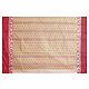 Red Boota on Light Brown Tangail Saree with Red Border and Pallu