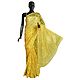 Weaved Yellow Design All-Over on Yellow Cotton Dhakai Saree with Border and Pallu