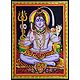 Lord Shiva - Print with Sequin Work on Cotton Cloth - Unframed