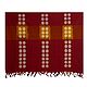 Red with Yellow Orissa Bomkai Cotton Stole with All-Over White Weaved Design