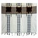 White with Brown Orissa Bomkai Cotton Stole with All-Over Black Weaved Design