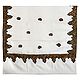 White Woolen Shawl with Embroidered Border