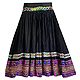 Multicolor Embroidery on Black Cotton Lehenga Choli with Green Dupatta and Elaborate Sequin Work