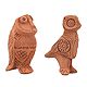 Set of 2 Terracotta Owls
