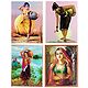 Tribal Girls Carrying Water and Princess - Set of 4 Posters