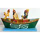 Nishad Raj Rowing Rama, Sita and Lakshmna to their Forest Abode - Kondapalli Dolls
