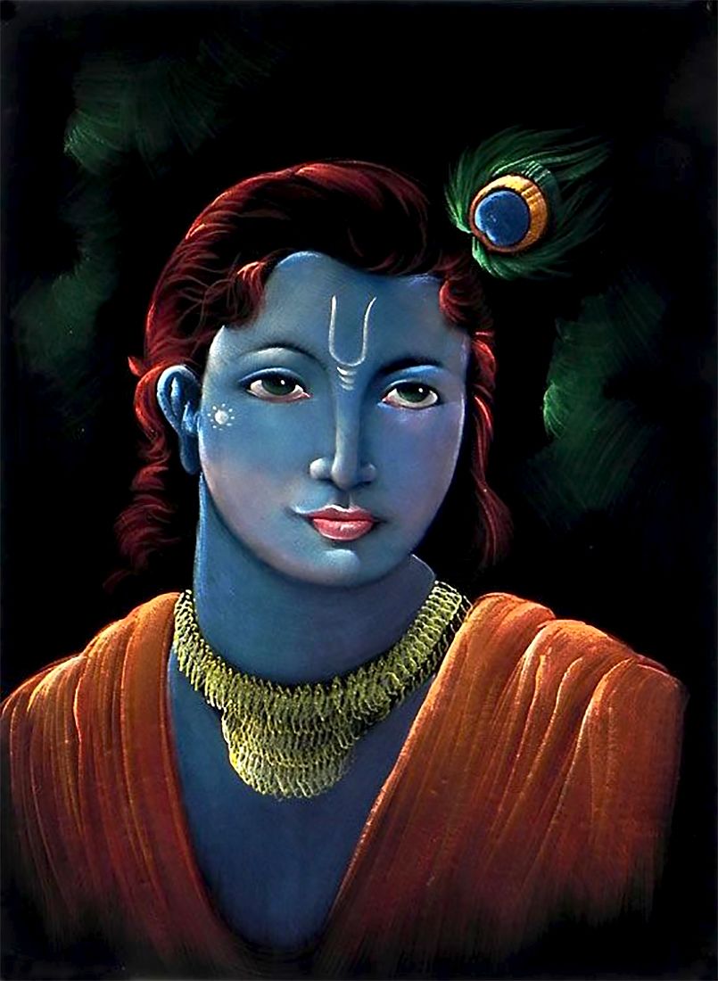 Lord Krishna - Painting on Velvet
