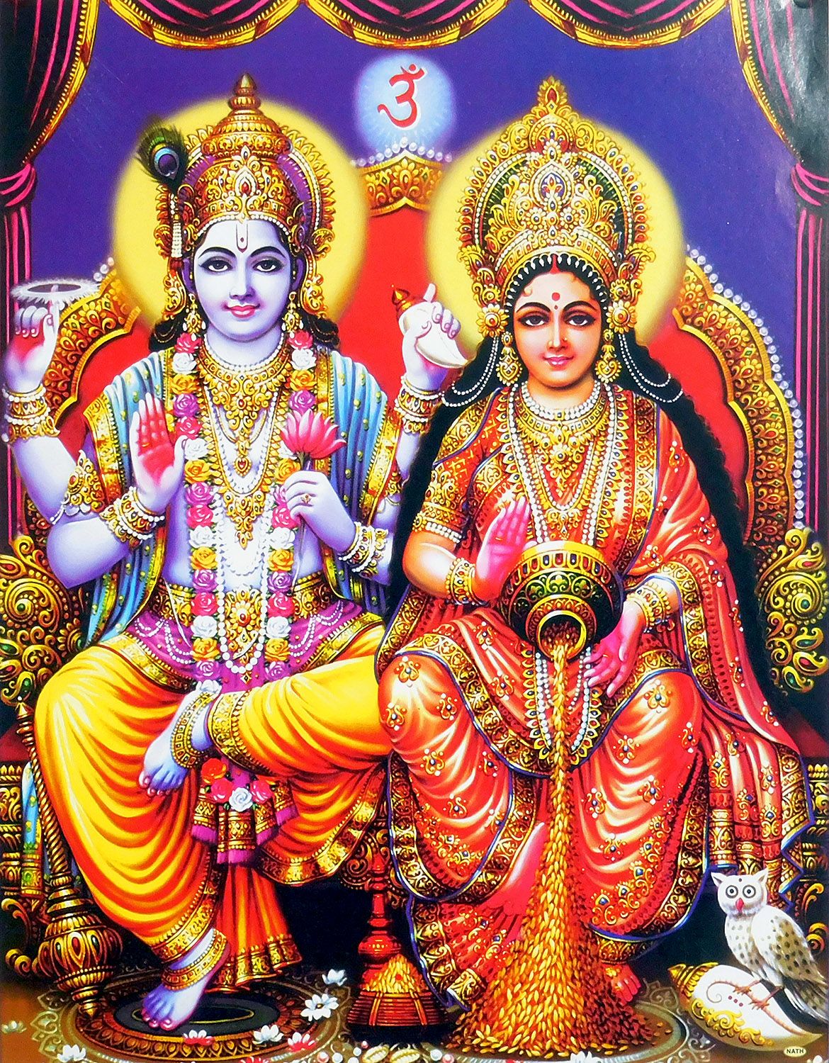 Vishnu with Lakshmi - Poster