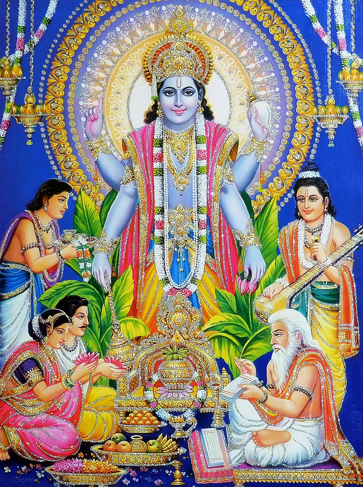 Satyanarayan - Glitter Poster | Clip art frames borders, Maa durga image,  Hindu gods